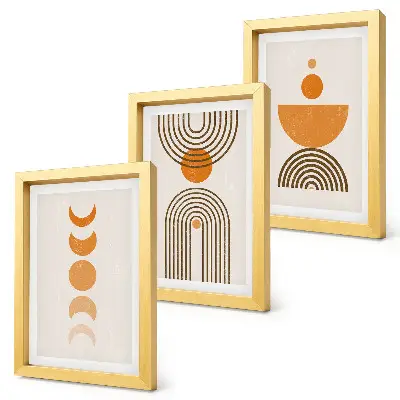 3 paveikslų rinkinys su rėmais boho minimalistinio dizaino dekoracija