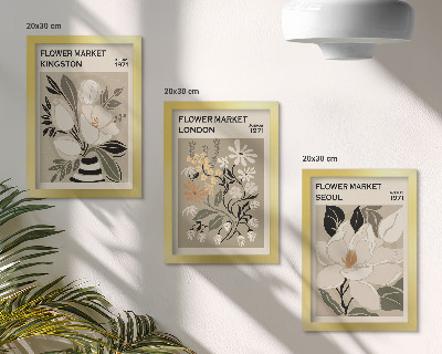 Įrėmintų paveikslų rinkinys Retro gėlės iš skirtingų pasaulio miestų