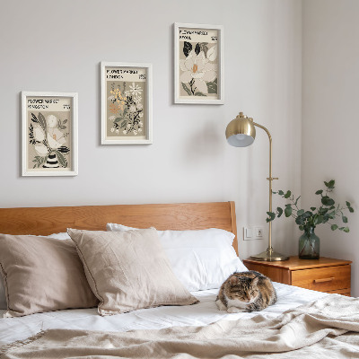 Įrėmintų paveikslų rinkinys Retro gėlės iš skirtingų pasaulio miestų