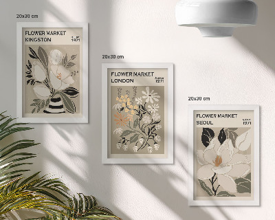 Įrėmintų paveikslų rinkinys Retro gėlės iš skirtingų pasaulio miestų