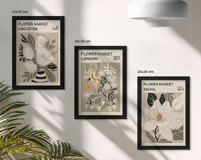 Įrėmintų paveikslų rinkinys Retro gėlės iš skirtingų pasaulio miestų
