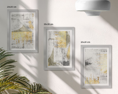 3 paveikslų rinkinys su rėmais Abstraktūs minimalistiniai madingi tapybos raštai