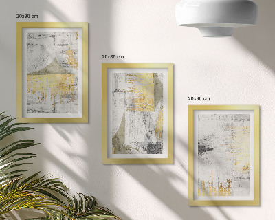 3 paveikslų rinkinys su rėmais Abstraktūs minimalistiniai madingi tapybos raštai