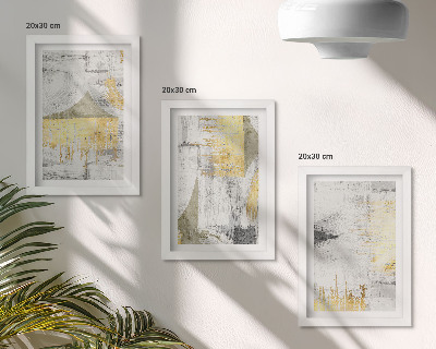 3 paveikslų rinkinys su rėmais Abstraktūs minimalistiniai madingi tapybos raštai