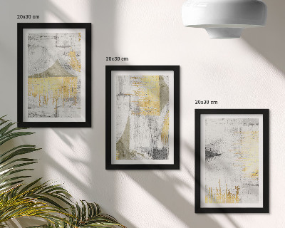 3 paveikslų rinkinys su rėmais Abstraktūs minimalistiniai madingi tapybos raštai