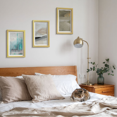 3 paveikslų rinkinys su rėmais Abstraktūs minimalistiniai piešiniai