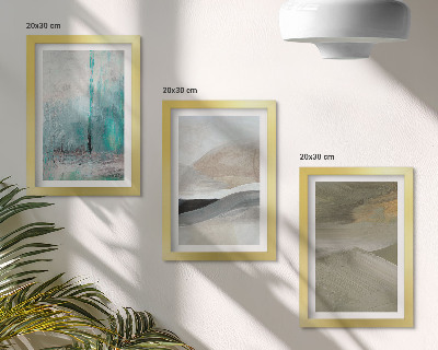 3 paveikslų rinkinys su rėmais Abstraktūs minimalistiniai piešiniai