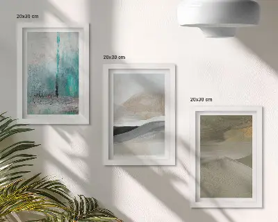 Abstraktūs minimalistiniai piešiniai 3 paveikslų rinkinys su rėmais
