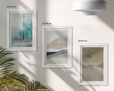 3 paveikslų rinkinys su rėmais Abstraktūs minimalistiniai piešiniai