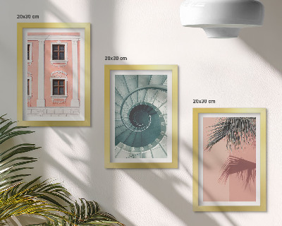 Įrėmintų paveikslų rinkinys Pastelinių atspalvių ir spiralinių raštų architektūra