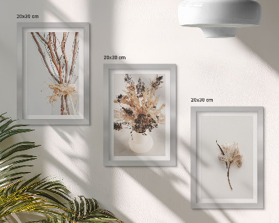 Įrėmintų paveikslų rinkinys Gėlės ir šakos minimalistiniu gamtos stiliumi