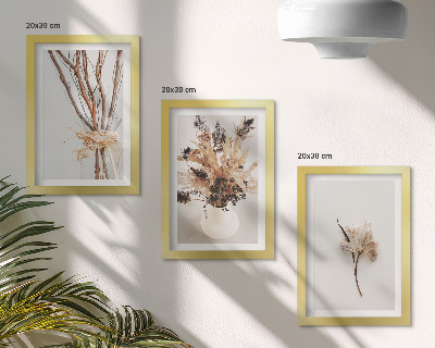 Įrėmintų paveikslų rinkinys Gėlės ir šakos minimalistiniu gamtos stiliumi