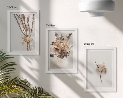 Įrėmintų paveikslų rinkinys Gėlės ir šakos minimalistiniu gamtos stiliumi