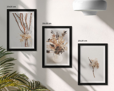 Įrėmintų paveikslų rinkinys Gėlės ir šakos minimalistiniu gamtos stiliumi
