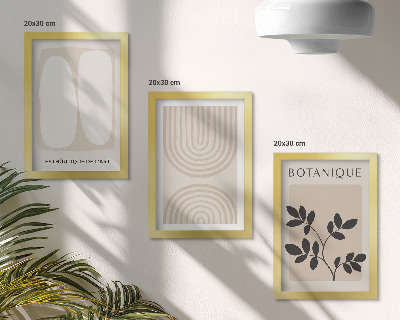 3 paveikslų rinkinys su rėmais Subtilūs bohemiški plakatai su augalų motyvais