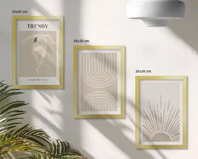 3 paveikslų rinkinys su rėmais pastelinės bohemiško stiliaus abstrakcijos