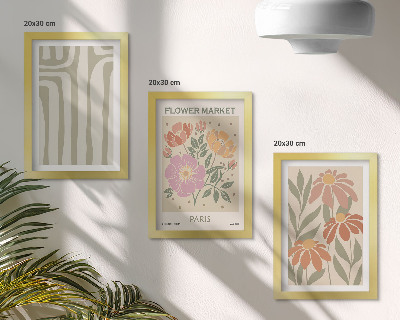 Įrėmintų paveikslų rinkinys Botaninių motyvų plakatas Paryžiaus minimalizmas