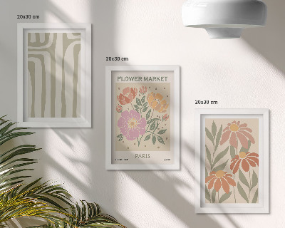 Įrėmintų paveikslų rinkinys Botaninių motyvų plakatas Paryžiaus minimalizmas