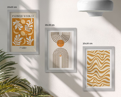 Įrėmintų paveikslų rinkinys Gėlių ir geometrinių raštų mados plakatai
