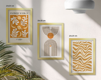 Įrėmintų paveikslų rinkinys Gėlių ir geometrinių raštų mados plakatai