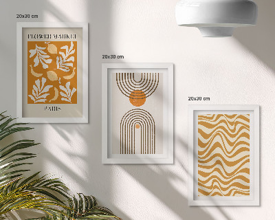 Įrėmintų paveikslų rinkinys Gėlių ir geometrinių raštų mados plakatai