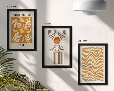 Įrėmintų paveikslų rinkinys Gėlių ir geometrinių raštų mados plakatai