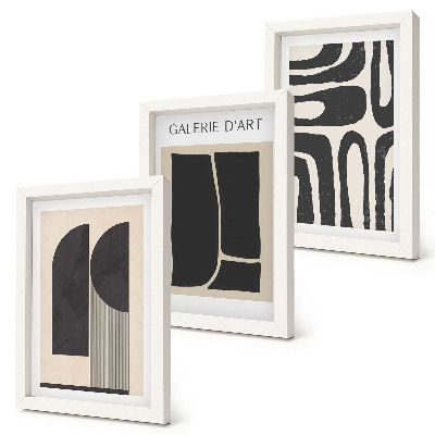 Įrėmintų paveikslų rinkinys Abstrakčių formų minimalistiniai plakatai