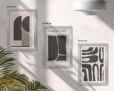 Įrėmintų paveikslų rinkinys Abstrakčių formų minimalistiniai plakatai