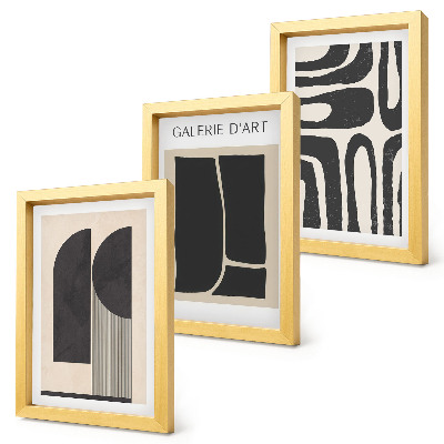 Įrėmintų paveikslų rinkinys Abstrakčių formų minimalistiniai plakatai