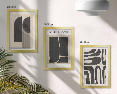 Įrėmintų paveikslų rinkinys Abstrakčių formų minimalistiniai plakatai