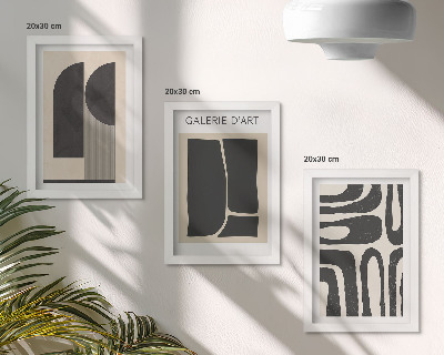 Įrėmintų paveikslų rinkinys Abstrakčių formų minimalistiniai plakatai