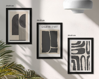 Įrėmintų paveikslų rinkinys Abstrakčių formų minimalistiniai plakatai