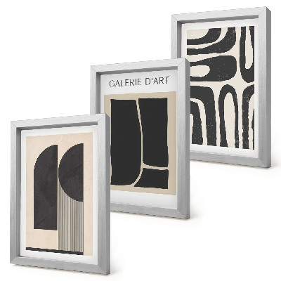 Įrėmintų paveikslų rinkinys Abstrakčių formų minimalistiniai plakatai