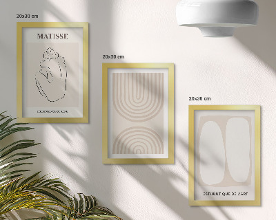 Įrėmintų paveikslų rinkinys Stilingos linijos ir minimalistinės formos neutraliuose tonuose