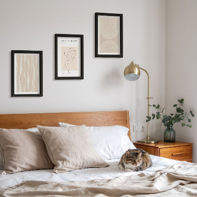 Įrėmintų paveikslų rinkinys Abstraktūs raštai, subtilūs bohemiški dekoracijos
