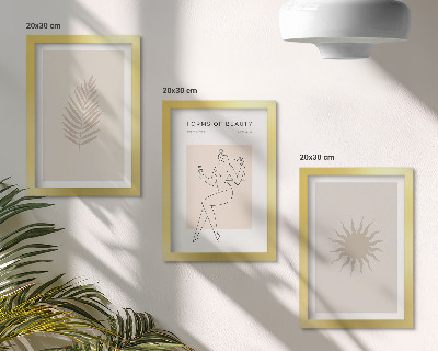 3 paveikslų rinkinys su rėmais Minimalistinių formų ir natūralių formų kolekcija
