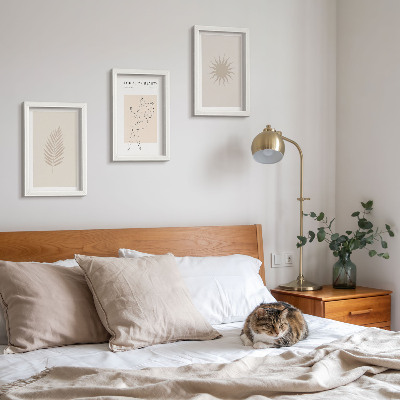 3 paveikslų rinkinys su rėmais Minimalistinių formų ir natūralių formų kolekcija