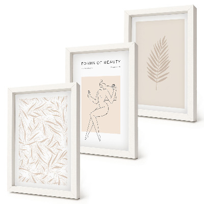 Įrėmintų paveikslų rinkinys Minimalistiniai botaniniai dizaino motyvai