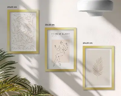 Įrėmintų paveikslų rinkinys minimalistiniai botaniniai motyvai