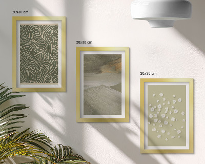 Įrėmintų paveikslų rinkinys Banguoti ir abstraktūs raštai su boho gėlėmis