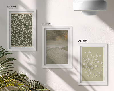 Įrėmintų paveikslų rinkinys Banguoti ir abstraktūs raštai su boho gėlėmis