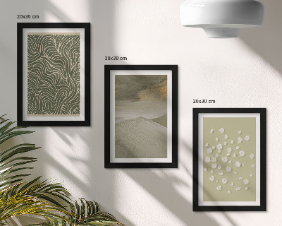 Įrėmintų paveikslų rinkinys Banguoti ir abstraktūs raštai su boho gėlėmis