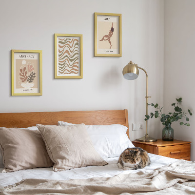 3 paveikslų rinkinys su rėmais Matisso bohemiškos abstrakčios formos ir raštai