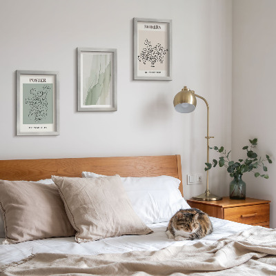 3 paveikslų rinkinys su rėmais Gėlės vazoje moderniu ir minimalistiniu stiliumi