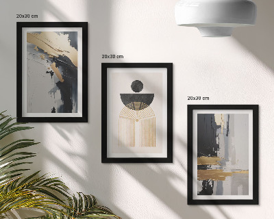 3 paveikslų rinkinys su rėmais Geometrijos abstrakti elegantiška kompozicija