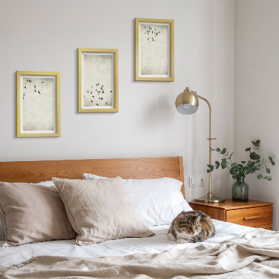 Įrėmintų paveikslų rinkinys Minimalistinis skraidančių paukščių paveikslas