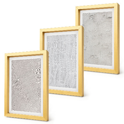 3 paveikslų rinkinys su rėmais Smėlio raštai, linijinės geometrinės struktūros