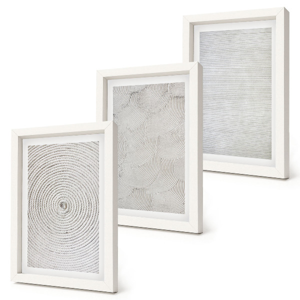 3 paveikslų rinkinys su rėmais Geometriniai kartono modernūs raštai