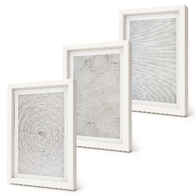 3 paveikslų rinkinys su rėmais Geometriniai kartono modernūs raštai
