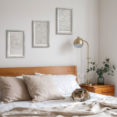 3 paveikslų rinkinys su rėmais Geometriniai kartono modernūs raštai